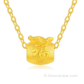 Collier de pendentif coeur en or pure 24k